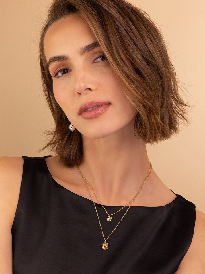 Elisajewels August Poppy and November Chrysanthemum Birthflower Pendant Necklace