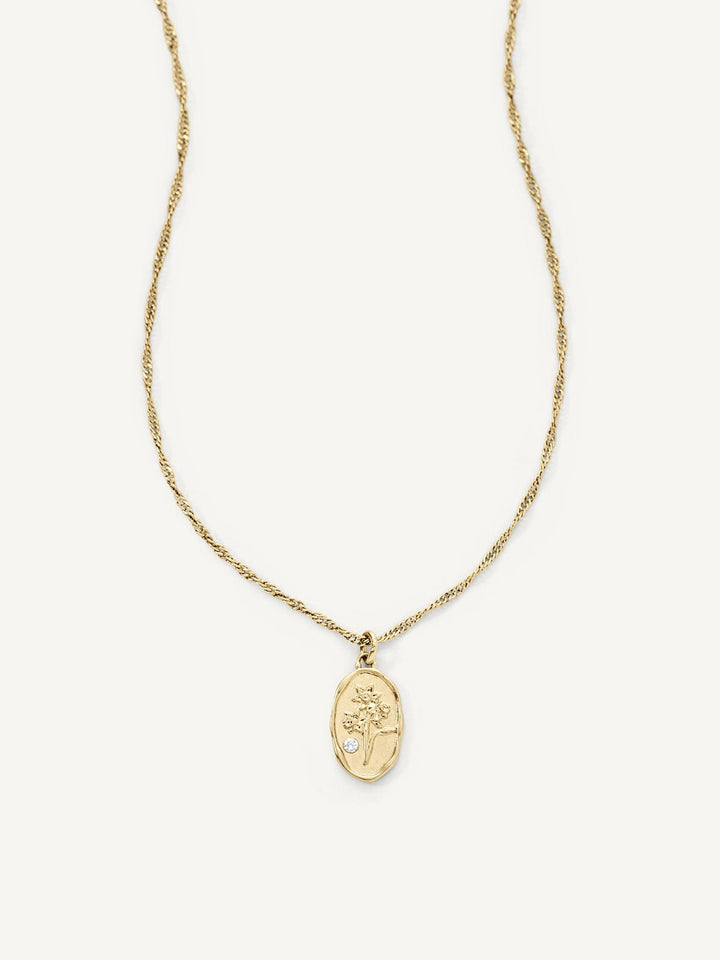 Elisajewels December Narcissus Birthday Flower Pendant 