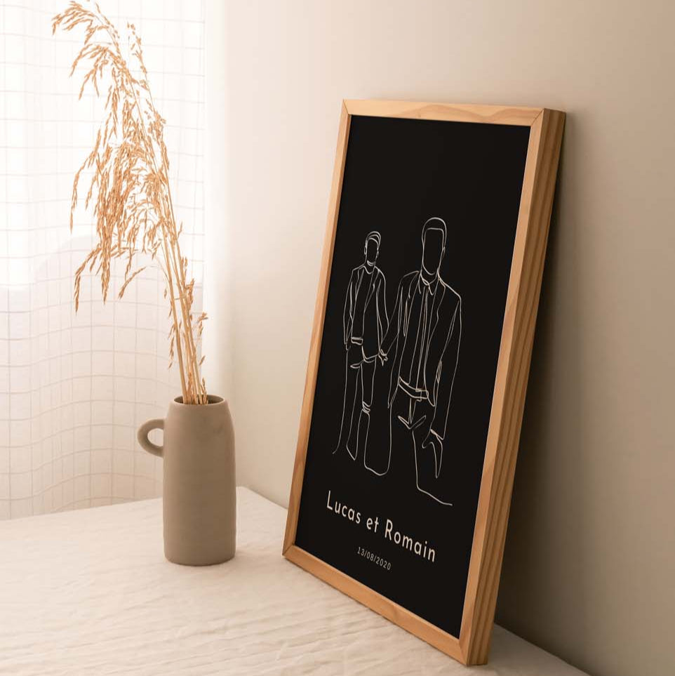 Affiche de couple à personnaliser