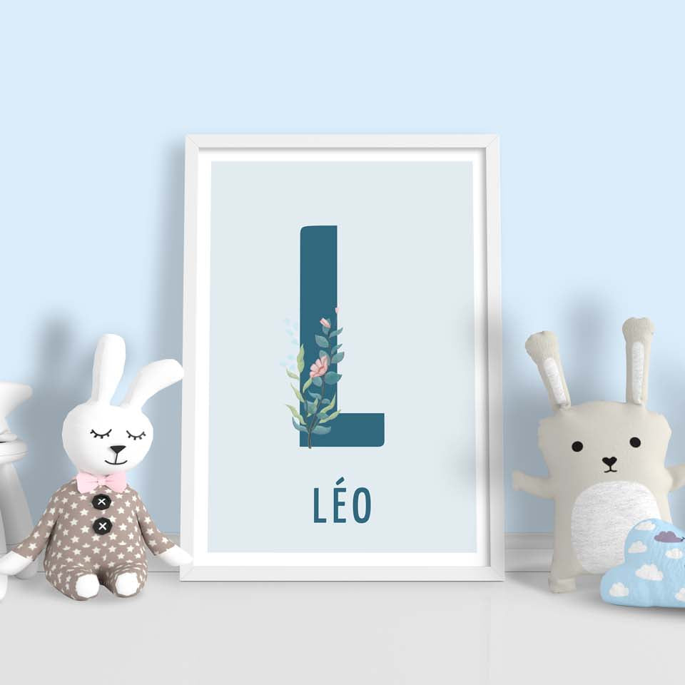 Affiche personnalisée lettre enfant
