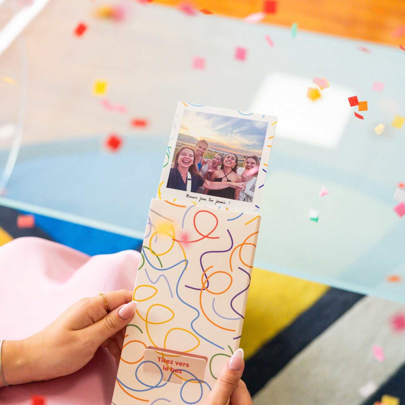 Carte confettis personnalisée