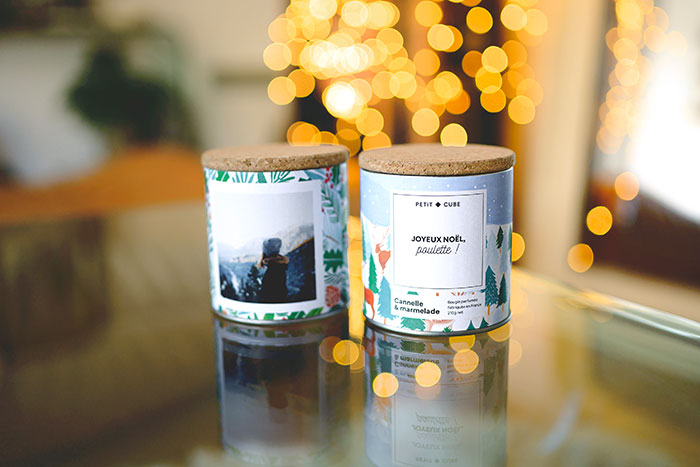 Idée cadeau Noël bougie personnalisée